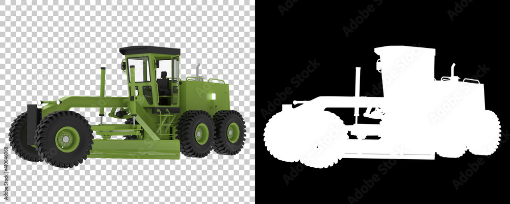 Poster snow plow machine isolated on background with mask. 3d rendering - illustration