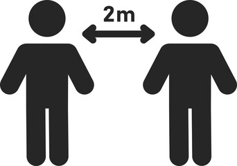 Keep safe social distance 2m vector icon