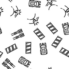Optical Fiber Cable Seamless Pattern Vector Thin Line. Illustrations