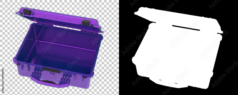 Poster metallic box isolated on background with mask. 3d rendering - illustration