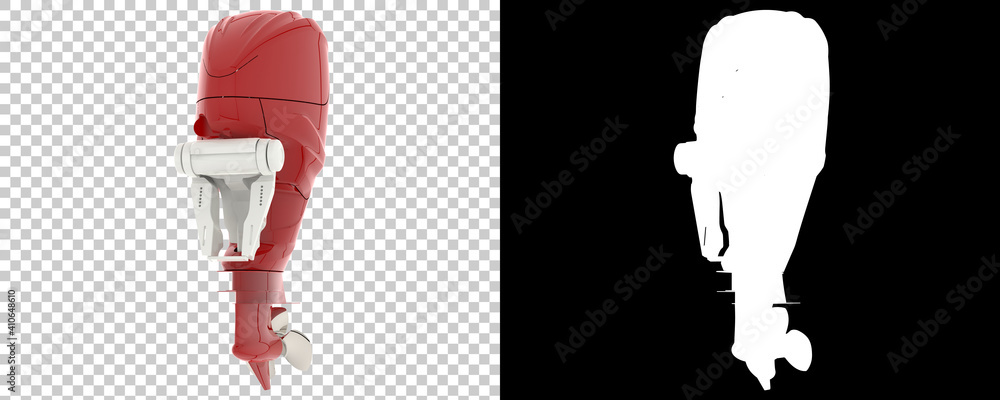 Poster boat engine isolated on background with mask. 3d rendering - illustration