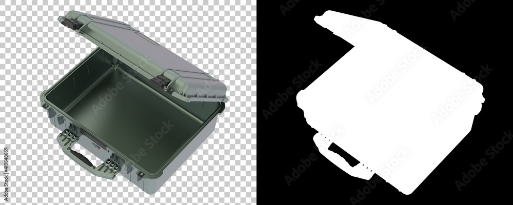 Poster metallic box isolated on background with mask. 3d rendering - illustration