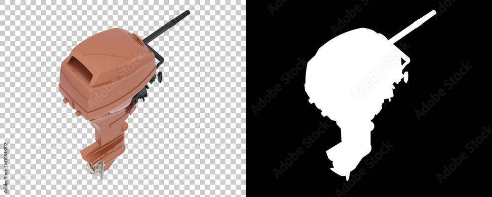 Poster boat engine isolated on background with mask. 3d rendering - illustration