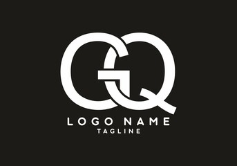 White black GQ initial letter logo
