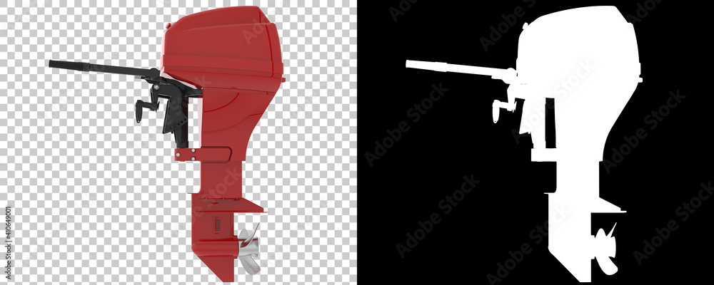 Poster boat engine isolated on background with mask. 3d rendering - illustration