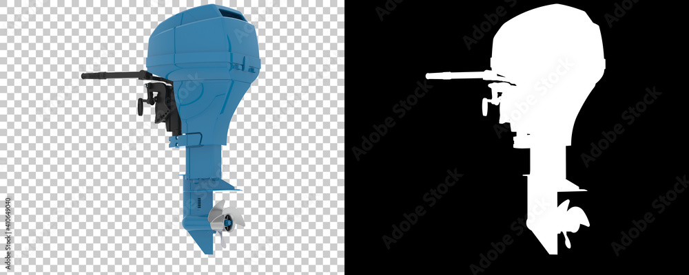 Poster boat engine isolated on background with mask. 3d rendering - illustration