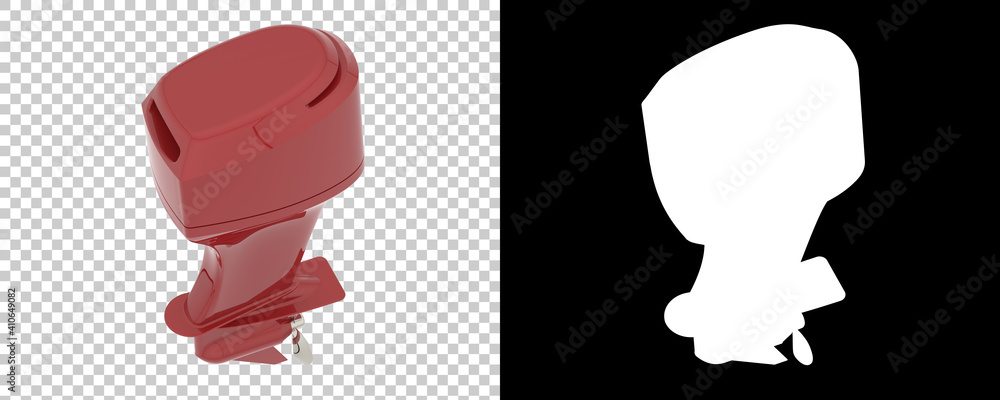 Poster boat engine isolated on background with mask. 3d rendering - illustration