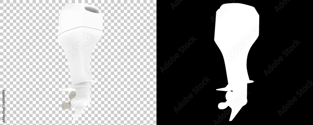 Poster boat engine isolated on background with mask. 3d rendering - illustration