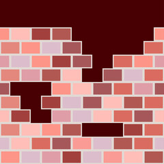 Obraz premium Seamless patterns. Brickwork. Items and construction details made of bricks. Can be used for social media, posters, email, print, ads designs.