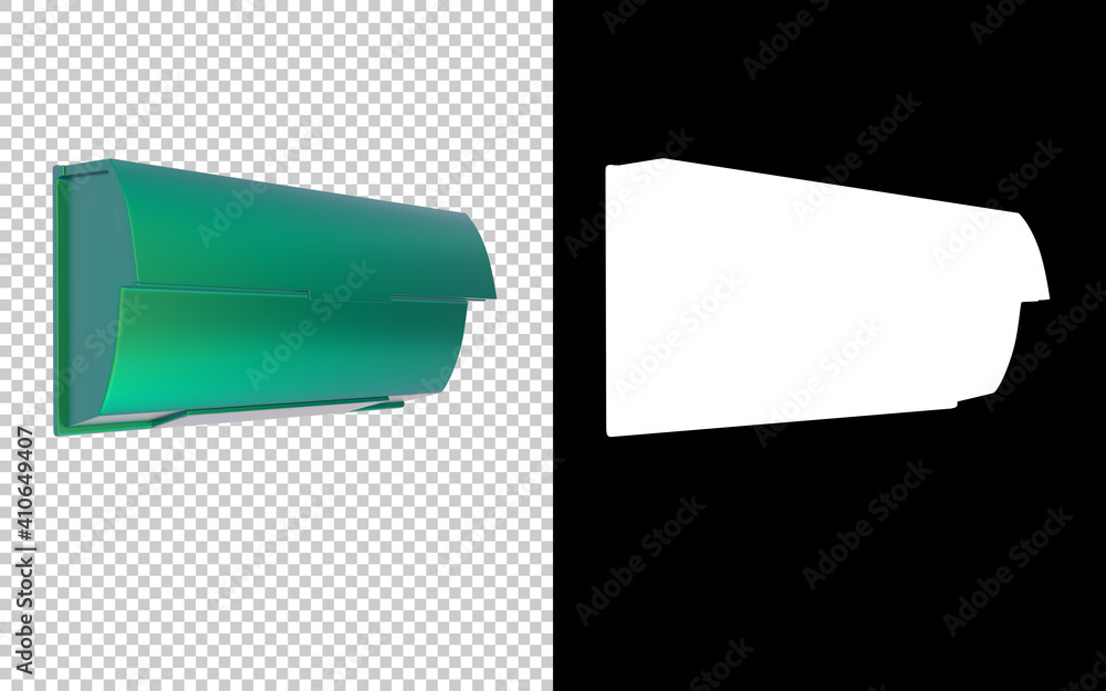 Poster mail box isolated on background with mask. 3d rendering - illustration