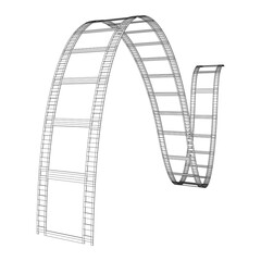 Cinema film strip. Film frame. Old retro cinema strip. Wireframe low poly mesh vector illustration.