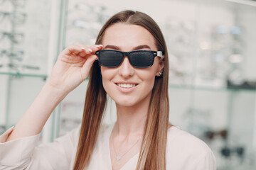 Black punched eyeglasses for vision training. perforated glasses trainer