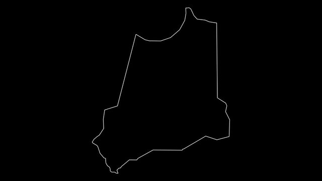 Batha Chad region map outline animation