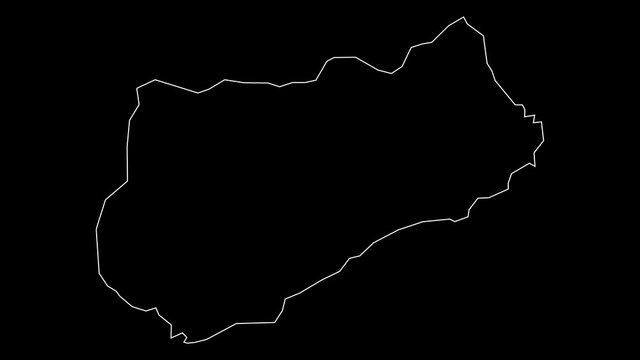 Logone Occidental Chad region map outline animation