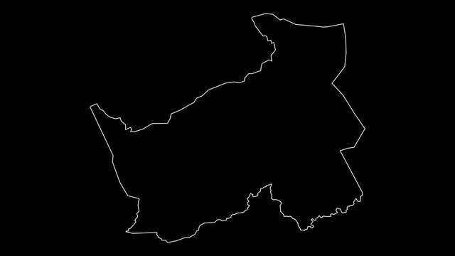 Logone Oriental Chad region map outline animation