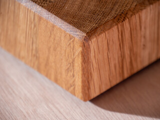 Naklejka na ściany i meble Reclaimed old oak wood end grain cutting board