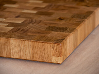 Reclaimed old oak wood end grain cutting board