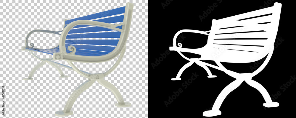 Poster park bench isolated on background with mask. 3d rendering - illustration