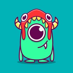 cute doodle monster designs for coloring, backgrounds, stickers, logos, symbol, icons and more