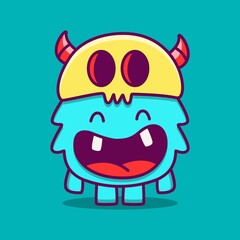 cute doodle monster designs for coloring, backgrounds, stickers, logos, symbol, icons and more