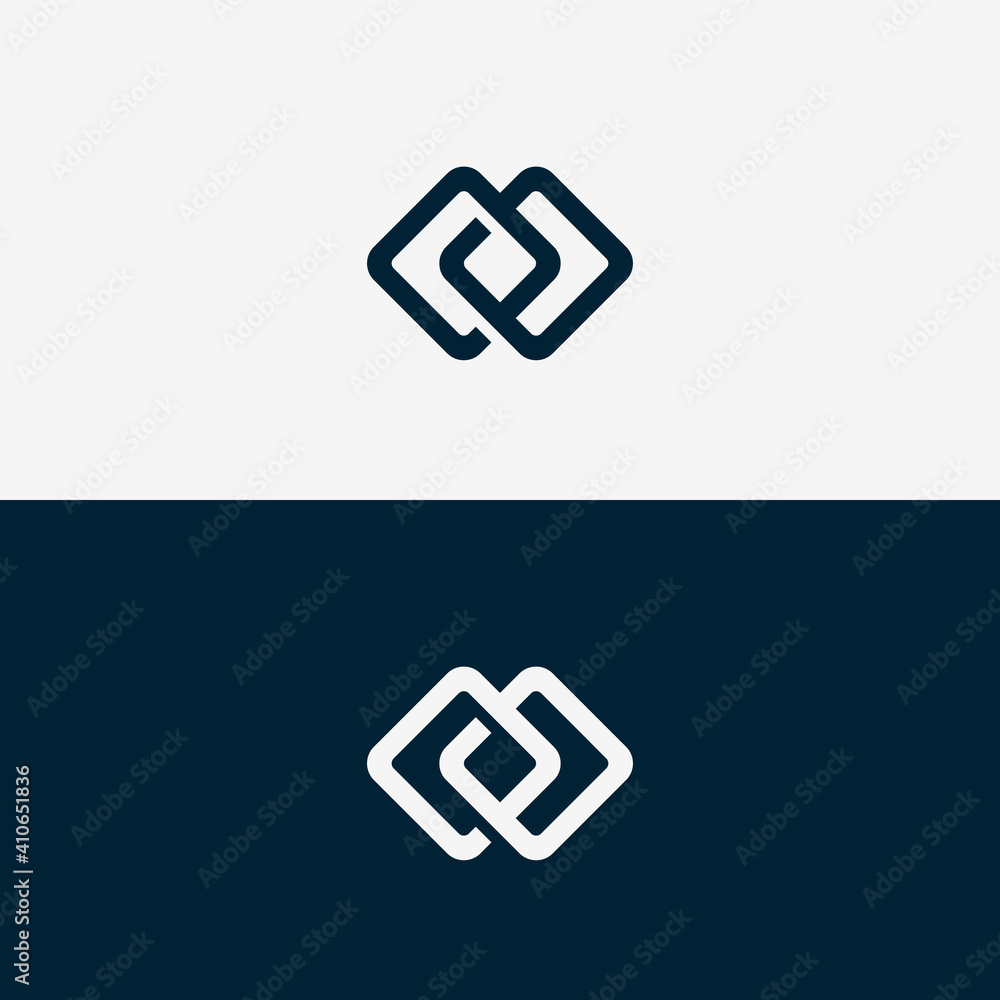 Poster abstract logo template shape square with round in line.
