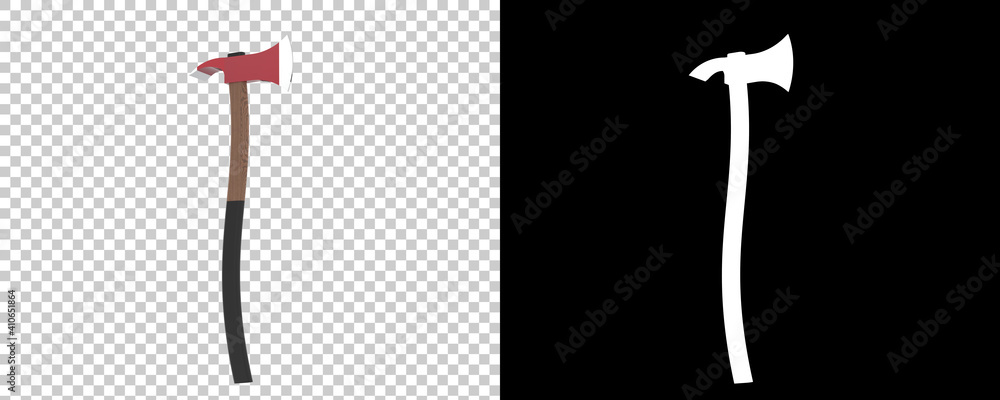 Poster modern axe isolated on background with mask. 3d rendering - illustration