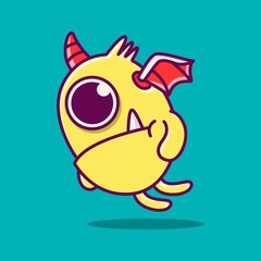 cute doodle monster designs for coloring, backgrounds, stickers, logos, symbol, icons and more