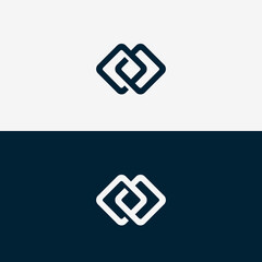 Abstract Logo template shape square with round in line.