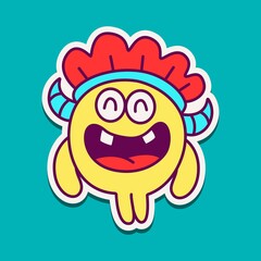 cute doodle monster designs for coloring, backgrounds, stickers, logos, symbol, icons and more