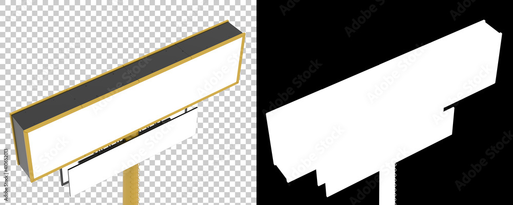 Poster billboard isolated on background with mask. 3d rendering - illustration