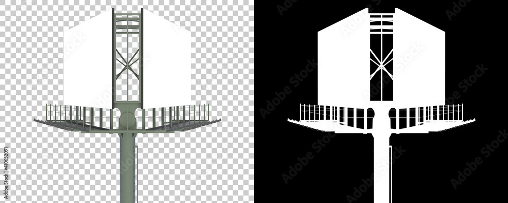 Poster billboard isolated on background with mask. 3d rendering - illustration