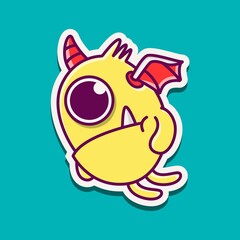 cute doodle monster designs for coloring, backgrounds, stickers, logos, symbol, icons and more