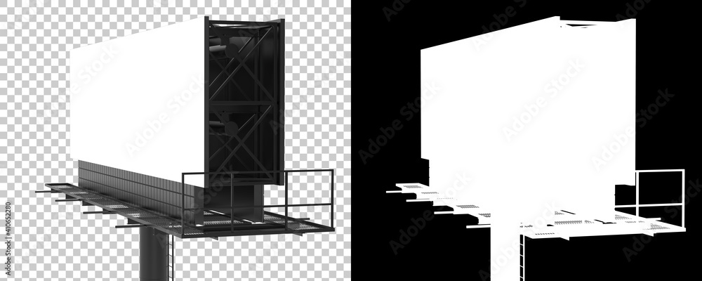 Poster billboard isolated on background with mask. 3d rendering - illustration