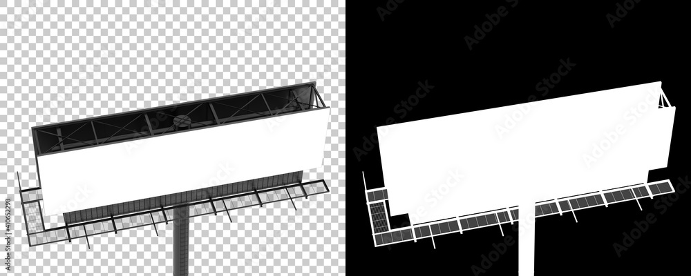 Poster billboard isolated on background with mask. 3d rendering - illustration