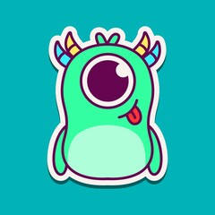 cute doodle monster designs for coloring, backgrounds, stickers, logos, symbol, icons and more