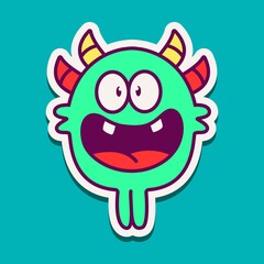 cute doodle monster designs for coloring, backgrounds, stickers, logos, symbol, icons and more