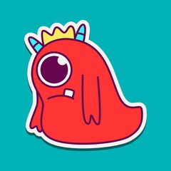cute doodle monster designs for coloring, backgrounds, stickers, logos, symbol, icons and more