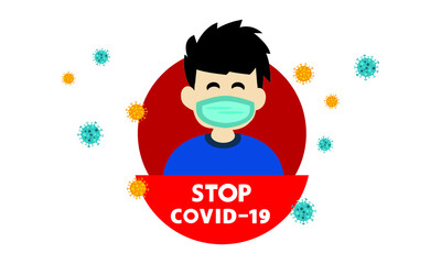 Protective face mask against and stop corona virus,Covid-19.