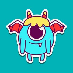 cute doodle monster designs for coloring, backgrounds, stickers, logos, symbol, icons and more