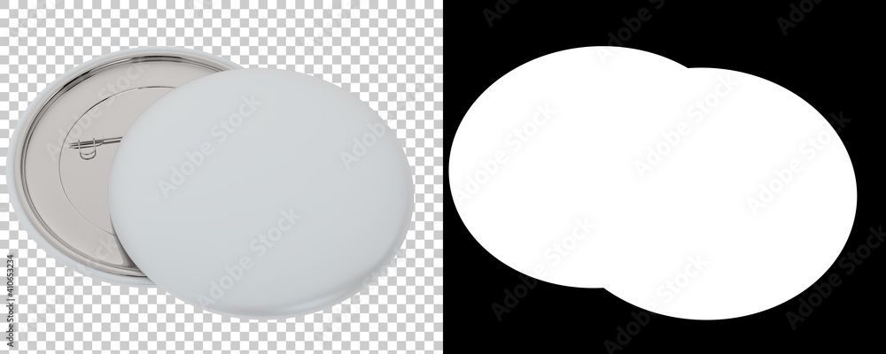 Poster button isolated on background with mask. 3d rendering - illustration