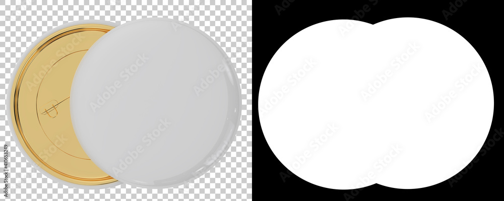 Poster button isolated on background with mask. 3d rendering - illustration
