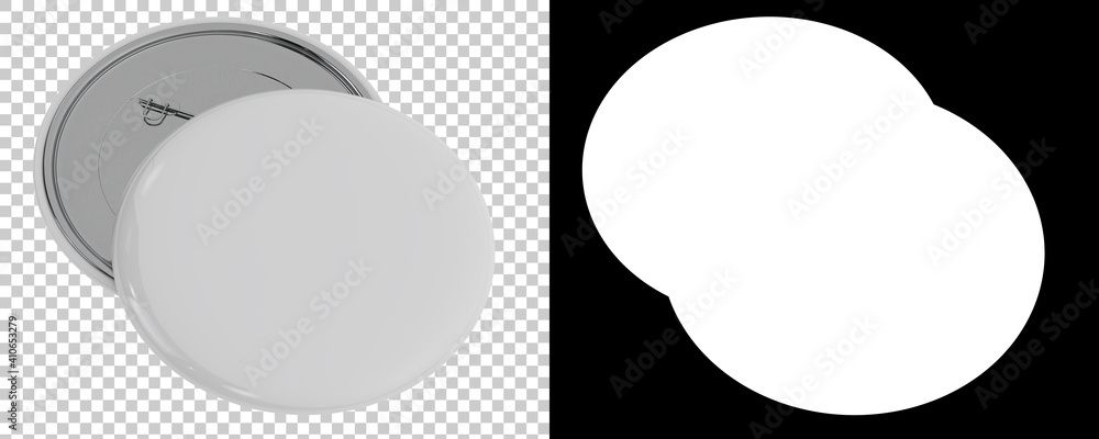 Poster button isolated on background with mask. 3d rendering - illustration