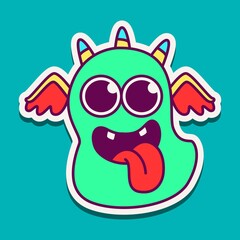 cute doodle monster designs for coloring, backgrounds, stickers, logos, symbol, icons and more