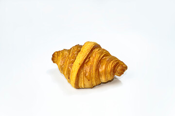 Delicious baked, fresh and tasty croissants on white background. Croissants isolated.