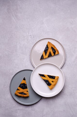 Shortbread pie with jam.