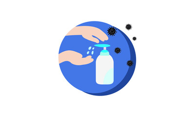 Washing hand for coronavirus prevention,COVID-19 prevention,Vector illustration.