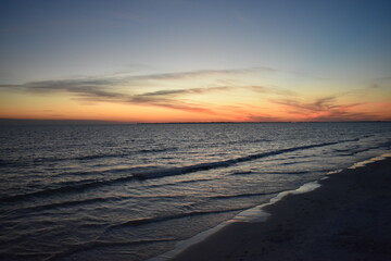 sunset over the beach