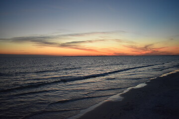 sunset over the beach