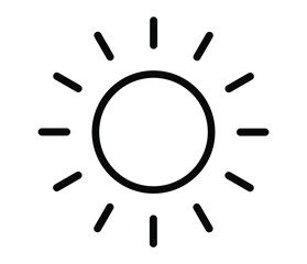Line sun icon for brightness and intensity setting. Vector illustration