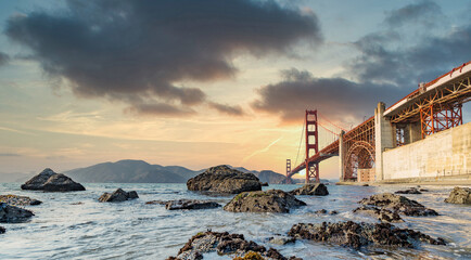 The Golden Gate Bridge in San Francisco is the most famous attraction visited by tourists from all...